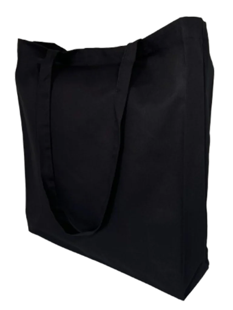 Schwarze Stofftasche mit Boden und Seiten 220g – Qualited TBS Farben