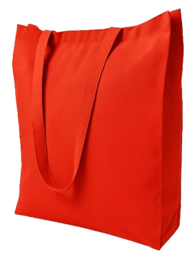 Rote Einkaufstasche Baumwolle Standard TBS Farben 140g mit Boden und Seiten