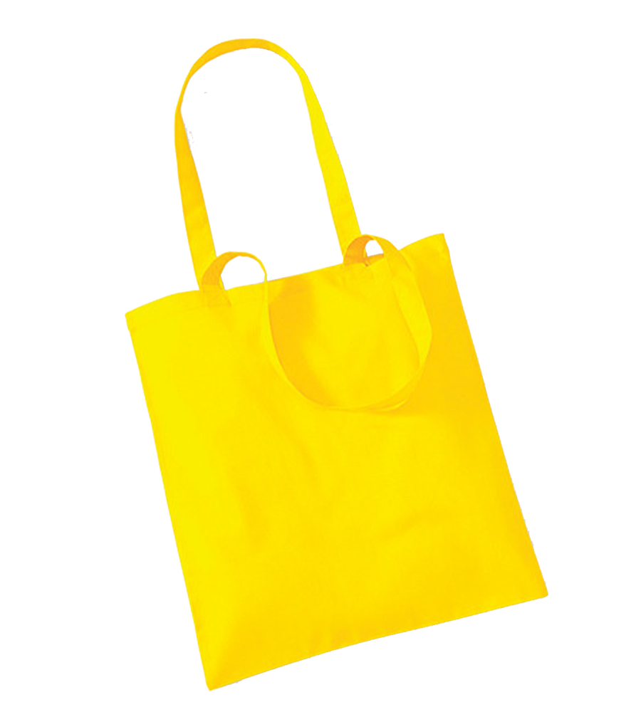 Gelbe Baumwolltasche Standard TF WM101 140g aus 100% Baumwolle mit langen Henkeln. Modell von Westford Mill – farbig, langlebig und ideal für Werbung oder den täglichen Gebrauch.