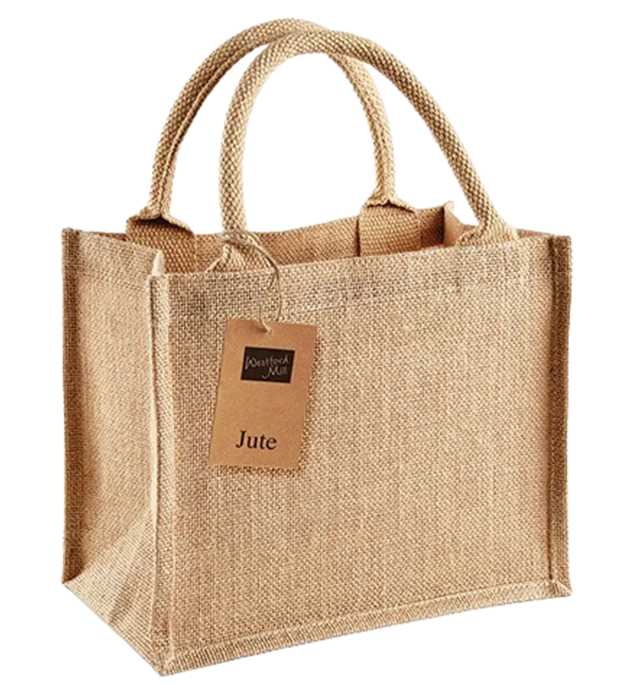 Jutebeutel Jute T2 – natürliche Jutetasche 26x22x14 cm mit Westfordmill Etikett