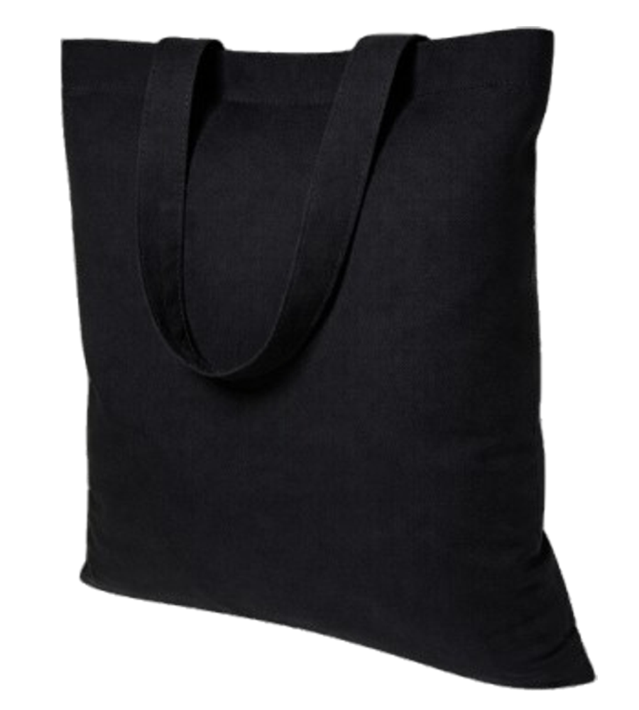 schwarze Baumwolltasche Standard TF mit kurzen Henkeln schräg stehend