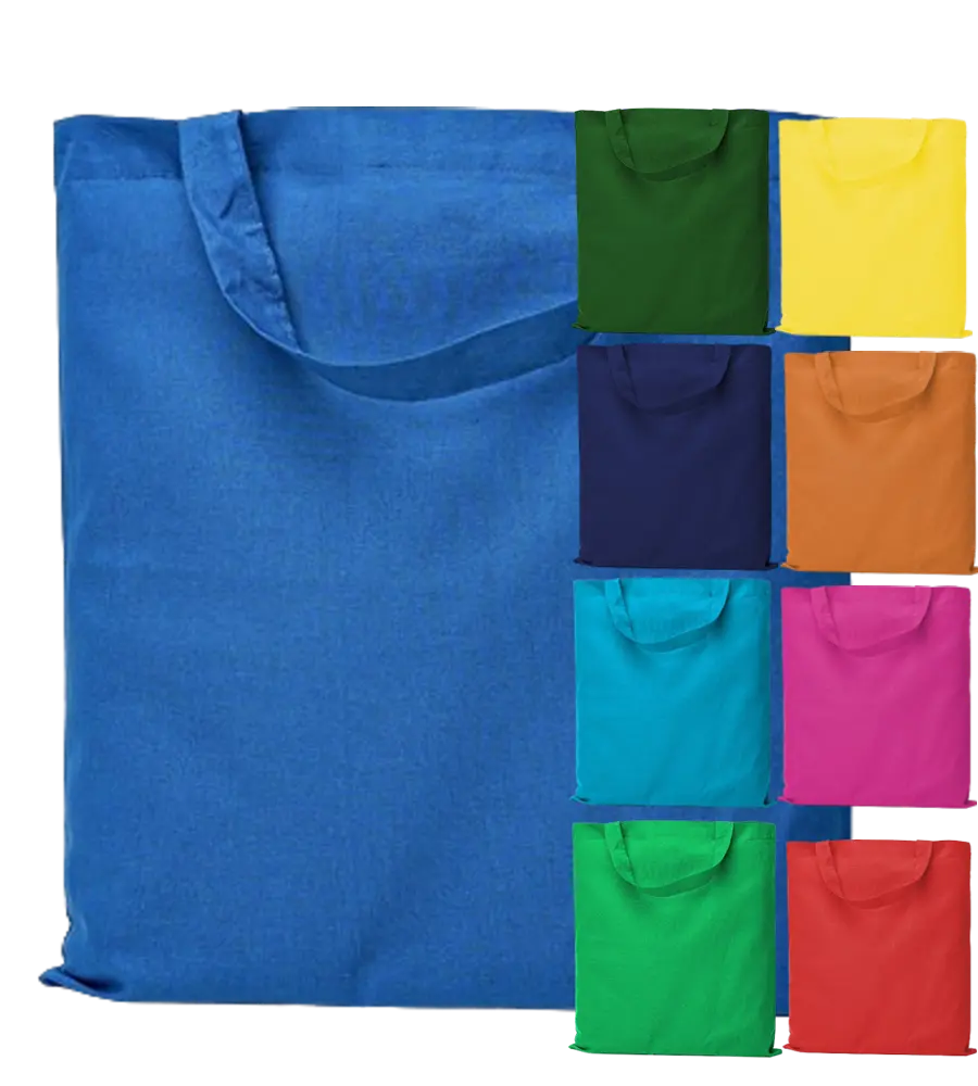 farbige Baumwolltasche Standard TF Farben mit Farbvarianten 140g und kurzen Henkeln